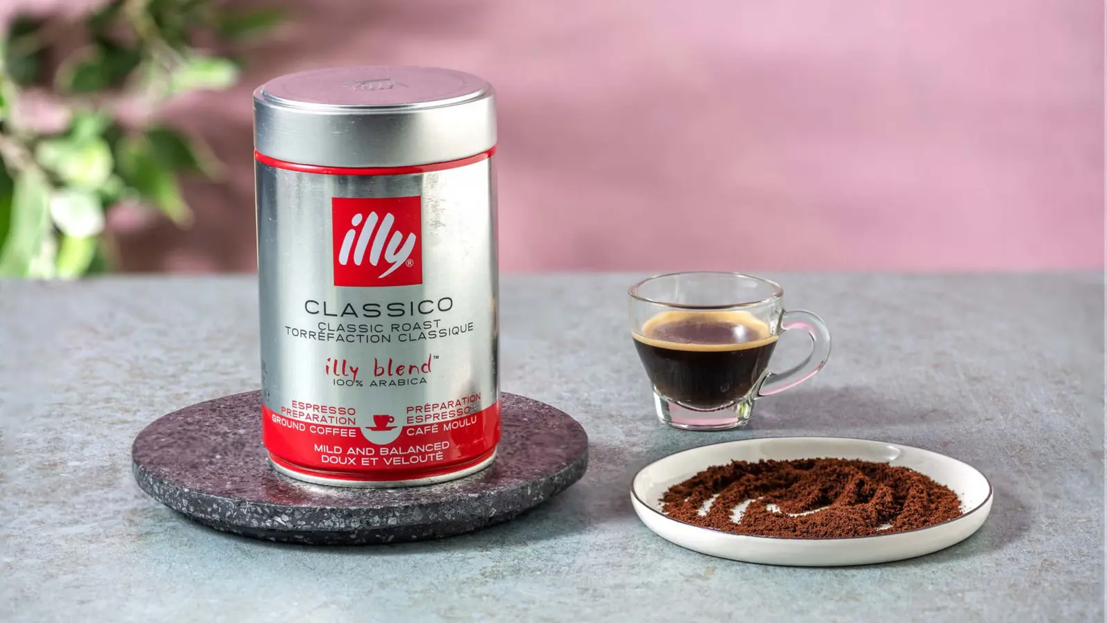 illy Classico Ground Espresso shown in a coffee-serving or brewing setting