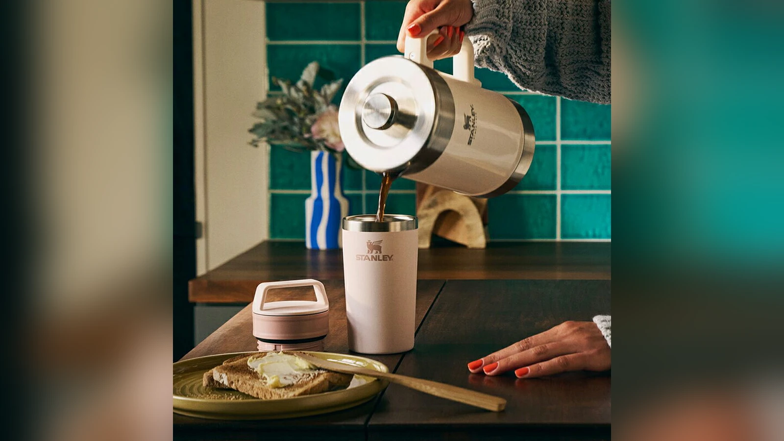 Stanley Café-To-Go Travel Mug 16 oz shown in everyday use