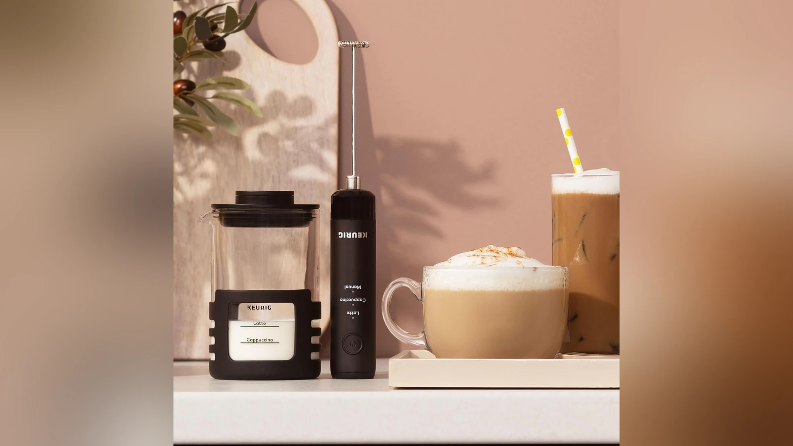Keurig SimpleCafé cup and wand beside a mug in a kitchen