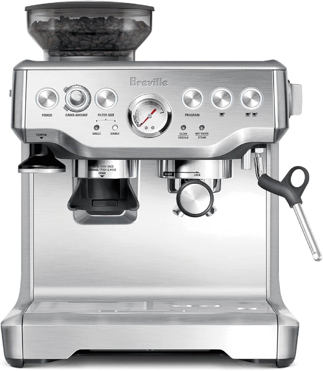 Breville Barista Express BES870XL espresso machine with integrated grinder