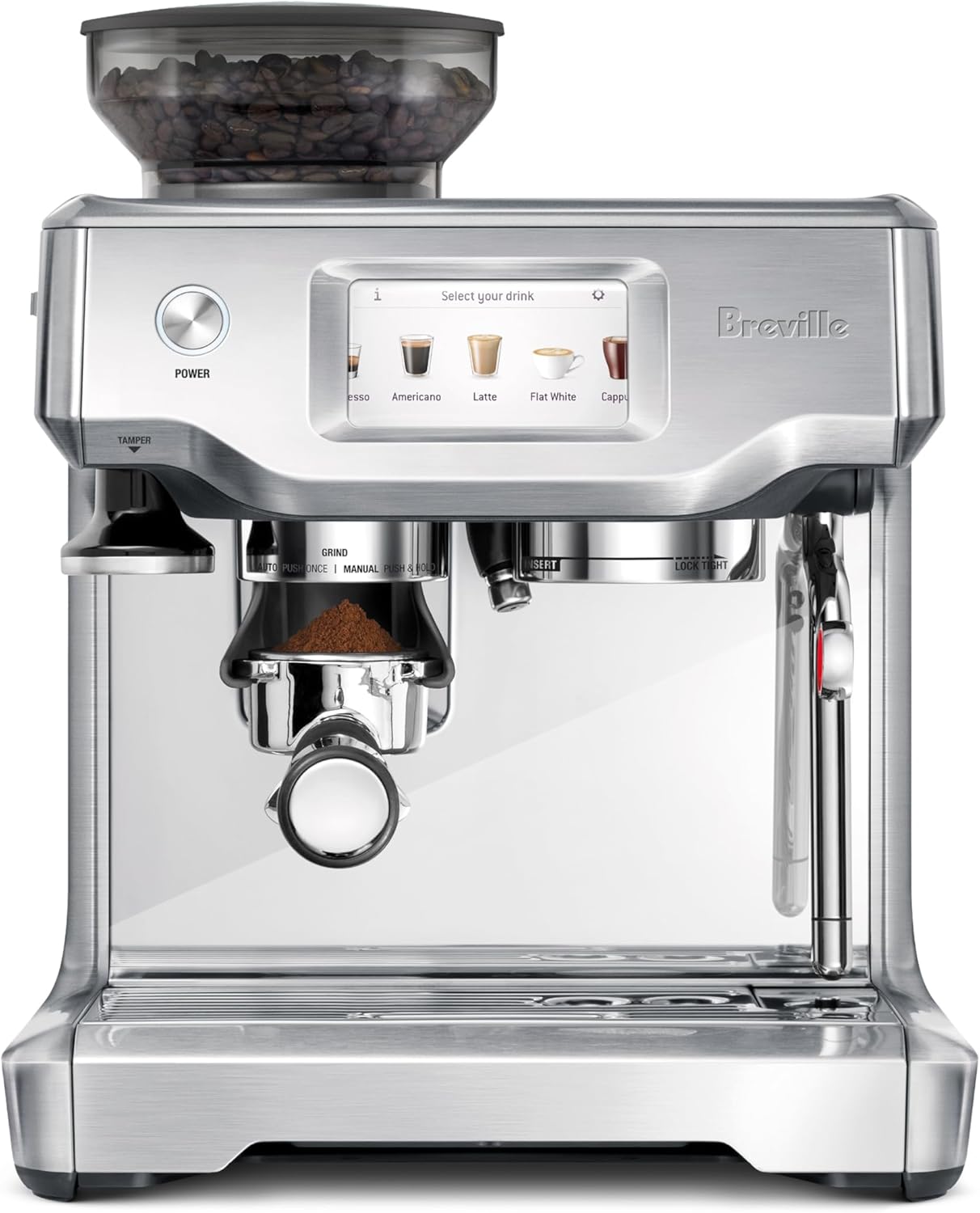 Breville Barista Touch BES880 espresso machine with touchscreen and built-in grinder