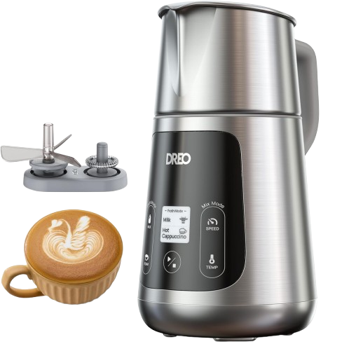 DREO automatic milk frother for latte art microfoam