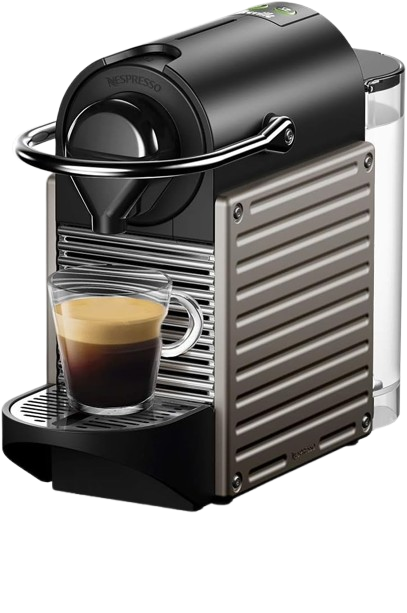 Nespresso Pixie espresso machine by Breville in titan color